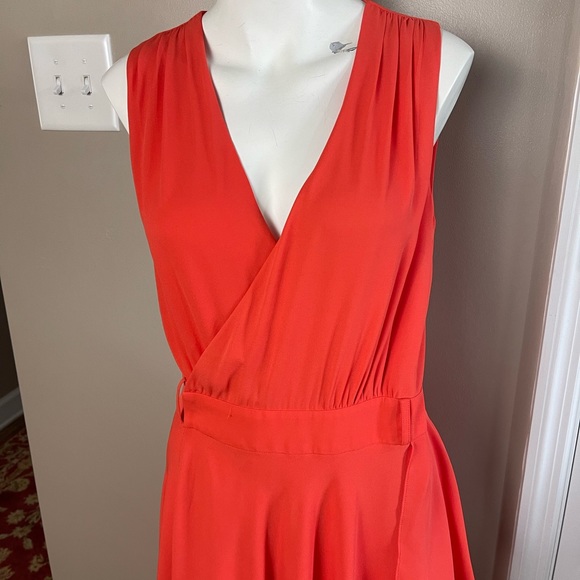 Chris Gramer Salmon sleeveless wrap asymmetrical hem size 2 dress - Picture 13 of 15